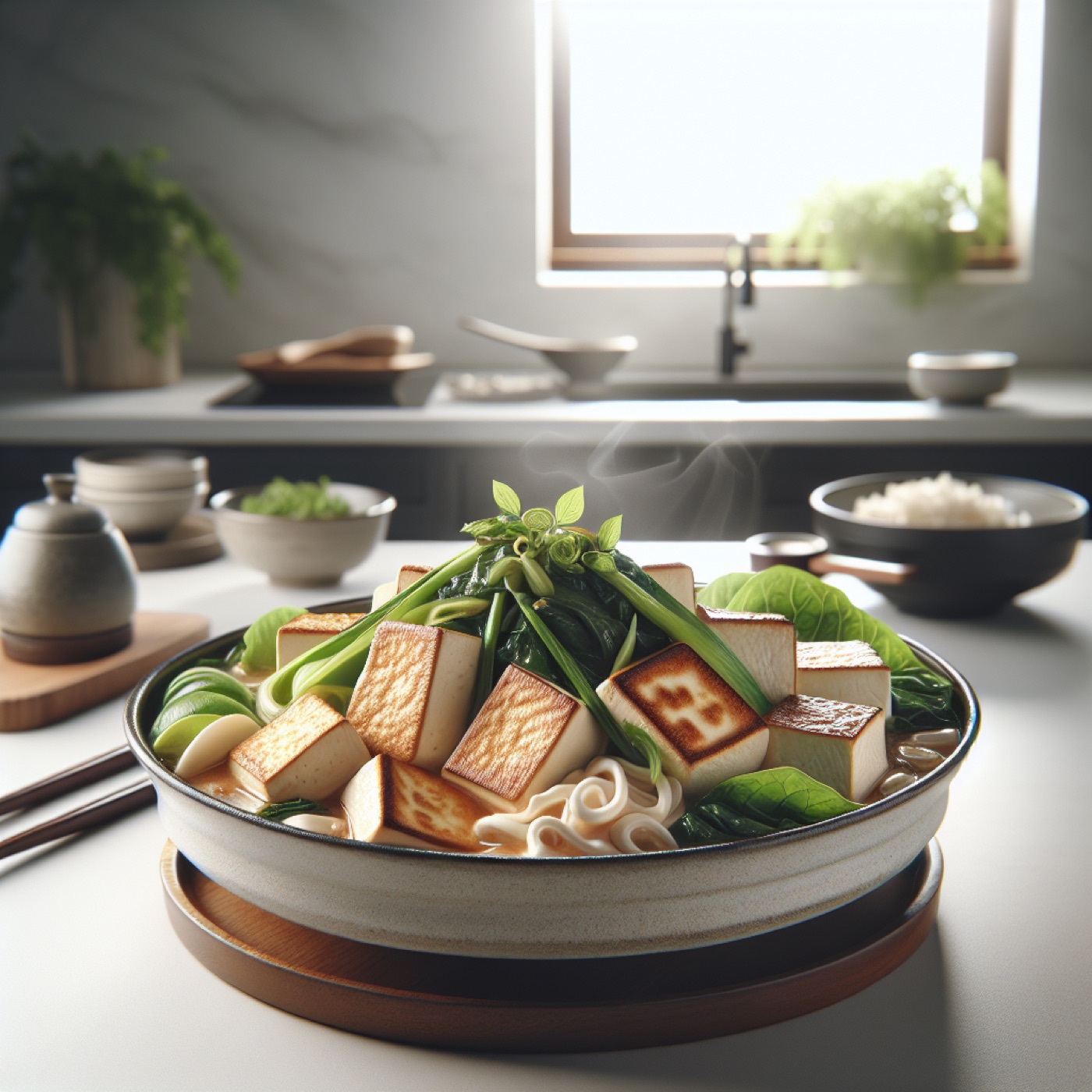 Korean Soft Tofu Stew (Sundubu Jjigae) with Spring Vegetables