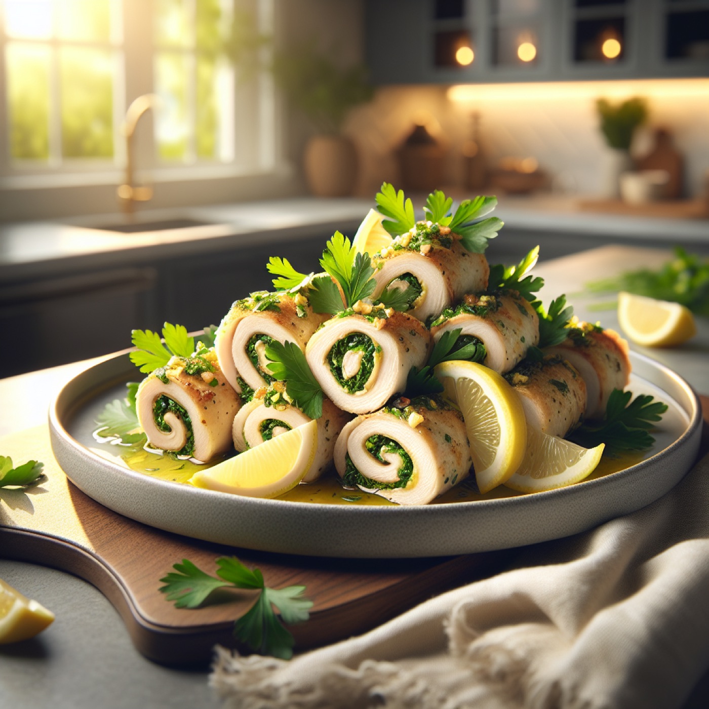 Italian Lemon Parsley Chicken Rolls with Parmesan Breadcrumbs