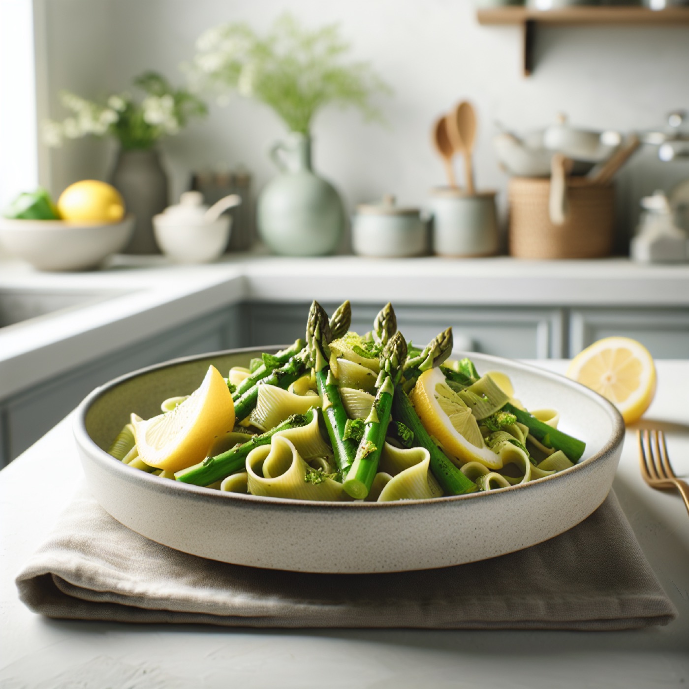 Lemon Asparagus Pasta with Garlic and Parmesan (25 Minutes)