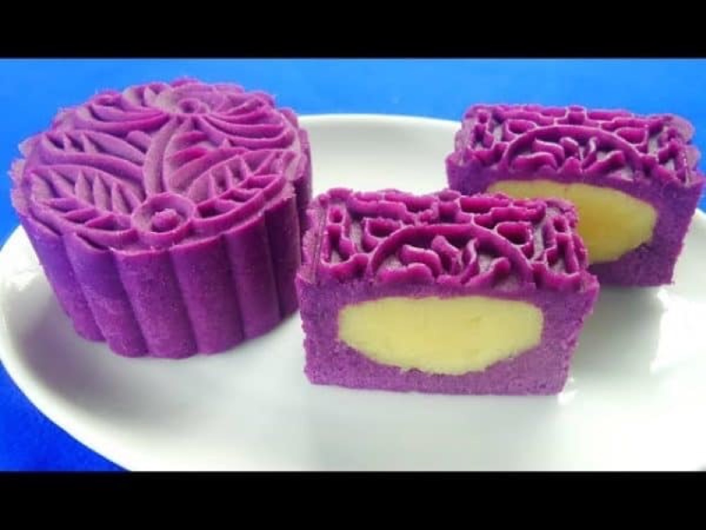 Healthy Purple Sweet Potato Mooncakes with Mung Bean Filling (No-Bake, Low Sugar)